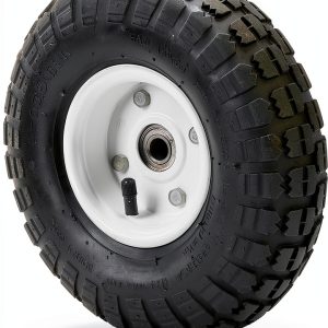300 lbs 10 in Pneumatic Tire Wheel by HaulMaster White Hub for Wagons-0