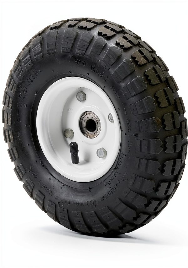 300 lbs 10 in Pneumatic Tire Wheel by HaulMaster White Hub for Wagons-0