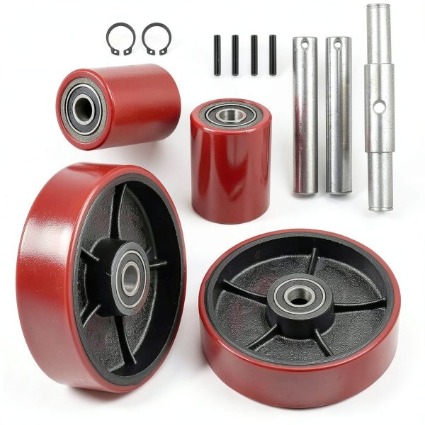 Pallet Jack Truck Wheels DoubleWin 20mm ID Bearings 7x2 Steer & Load-0