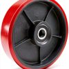 Pallet Jack Steering Wheels JackCraft 7x2" Poly Tread Red Bearings-5