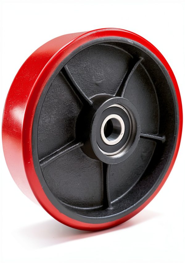 Pallet Jack Steering Wheels JackCraft 7x2" Poly Tread Red Bearings-5