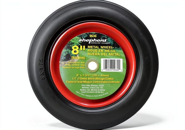 8-Inch Semi-Pneumatic Tire Shepherd Hardware – Steel Hub, Black-4