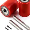 Pallet Jack Wheels 3 x 3.75" Pair by JackCraft PU Tread with Bearings-0
