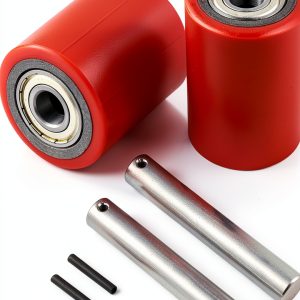 Pallet Jack Wheels 3 x 3.75" Pair by JackCraft PU Tread with Bearings-0