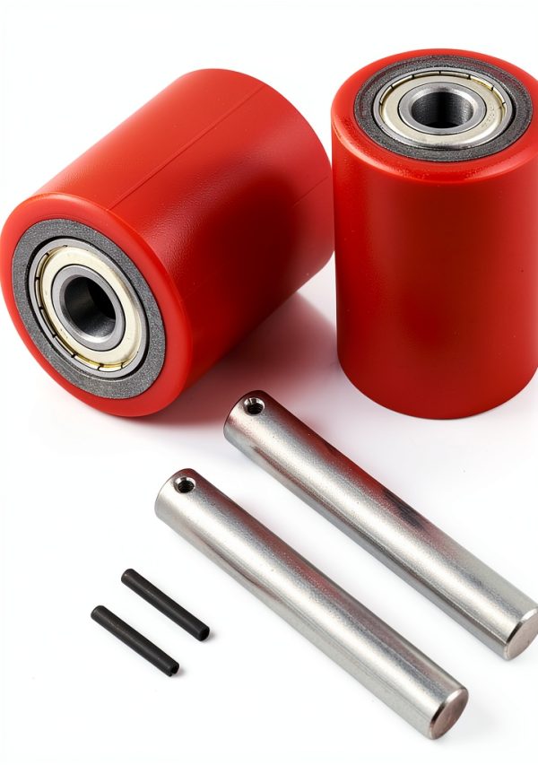 Pallet Jack Wheels 3 x 3.75" Pair by JackCraft PU Tread with Bearings-0