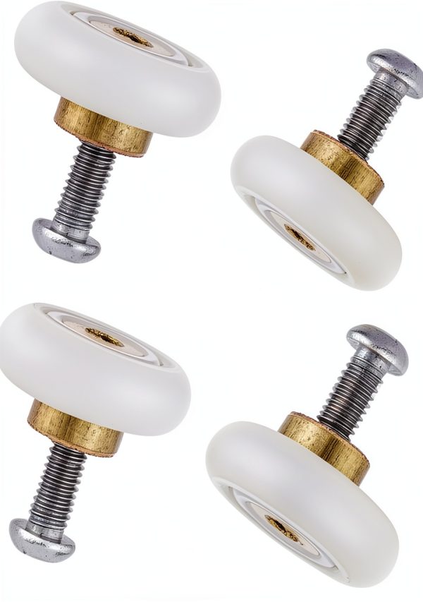 19mm Stainless Steel Shower Door Wheels 4pcs White Rollers YUANQIAN-3