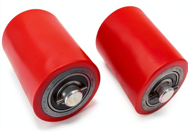 Pallet Jack Wheels 3 x 3.75" Pair by JackCraft PU Tread with Bearings-5