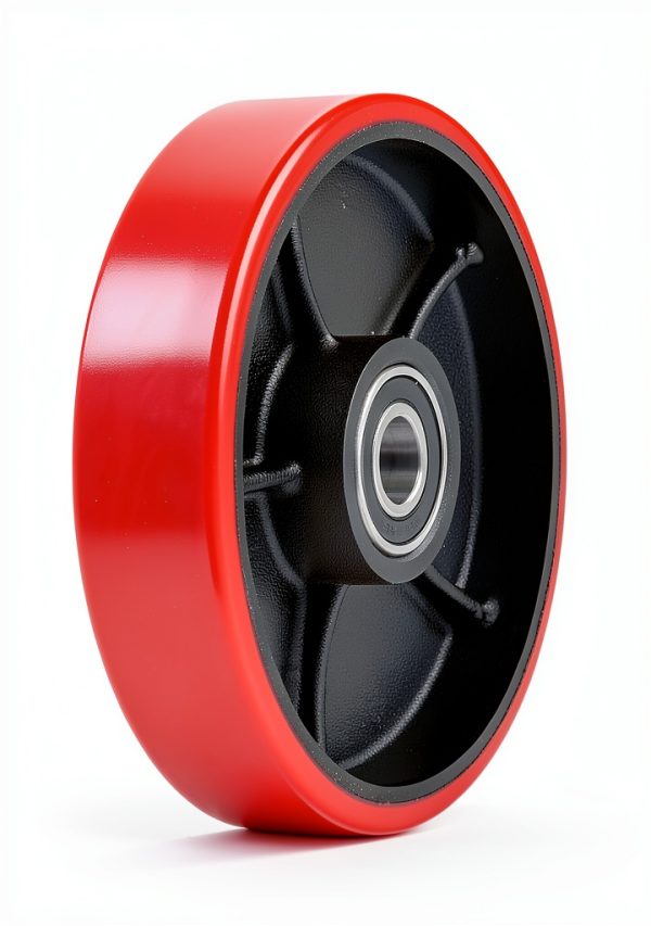 Pallet Jack Steering Wheels JackCraft 7x2" Poly Tread Red Bearings-1
