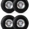 10 Inch Solid Rubber Wheels AR PRO 4-Pack Flat Free with 5/8" Bearings-5