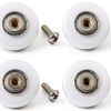 19mm Stainless Steel Shower Door Wheels 4pcs White Rollers YUANQIAN-0