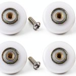 19mm Stainless Steel Shower Door Wheels 4pcs White Rollers YUANQIAN-0