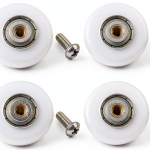 19mm Stainless Steel Shower Door Wheels 4pcs White Rollers YUANQIAN-0