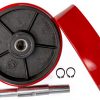 Pallet Jack Steering Wheels JackCraft 7x2" Poly Tread Red Bearings-4