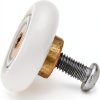 19mm Stainless Steel Shower Door Wheels 4pcs White Rollers YUANQIAN-1