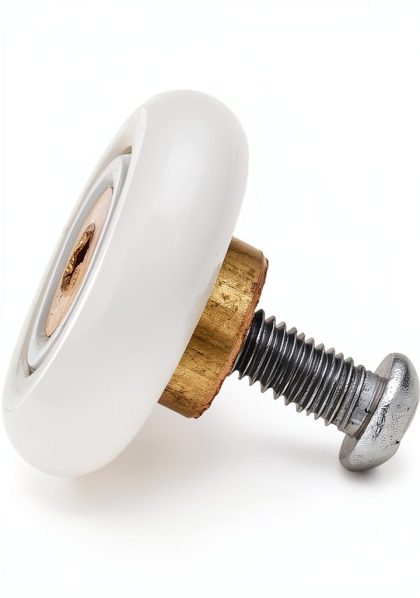 19mm Stainless Steel Shower Door Wheels 4pcs White Rollers YUANQIAN-1