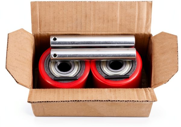 Pallet Jack Wheels 3 x 3.75" Pair by JackCraft PU Tread with Bearings-6