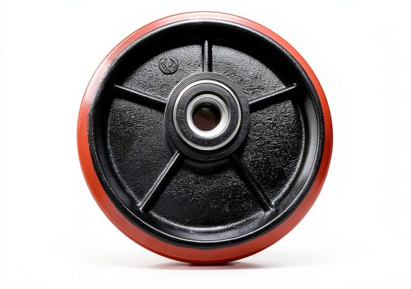 Pallet Jack Steering Wheels JackCraft 7x2" Poly Tread Red Bearings-6